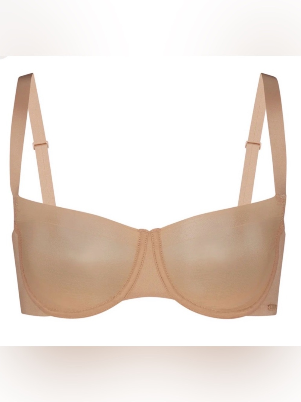 Skims No Show Unlined Molded Underwire Balconette Sexy Bra Size 36C NWT Clay